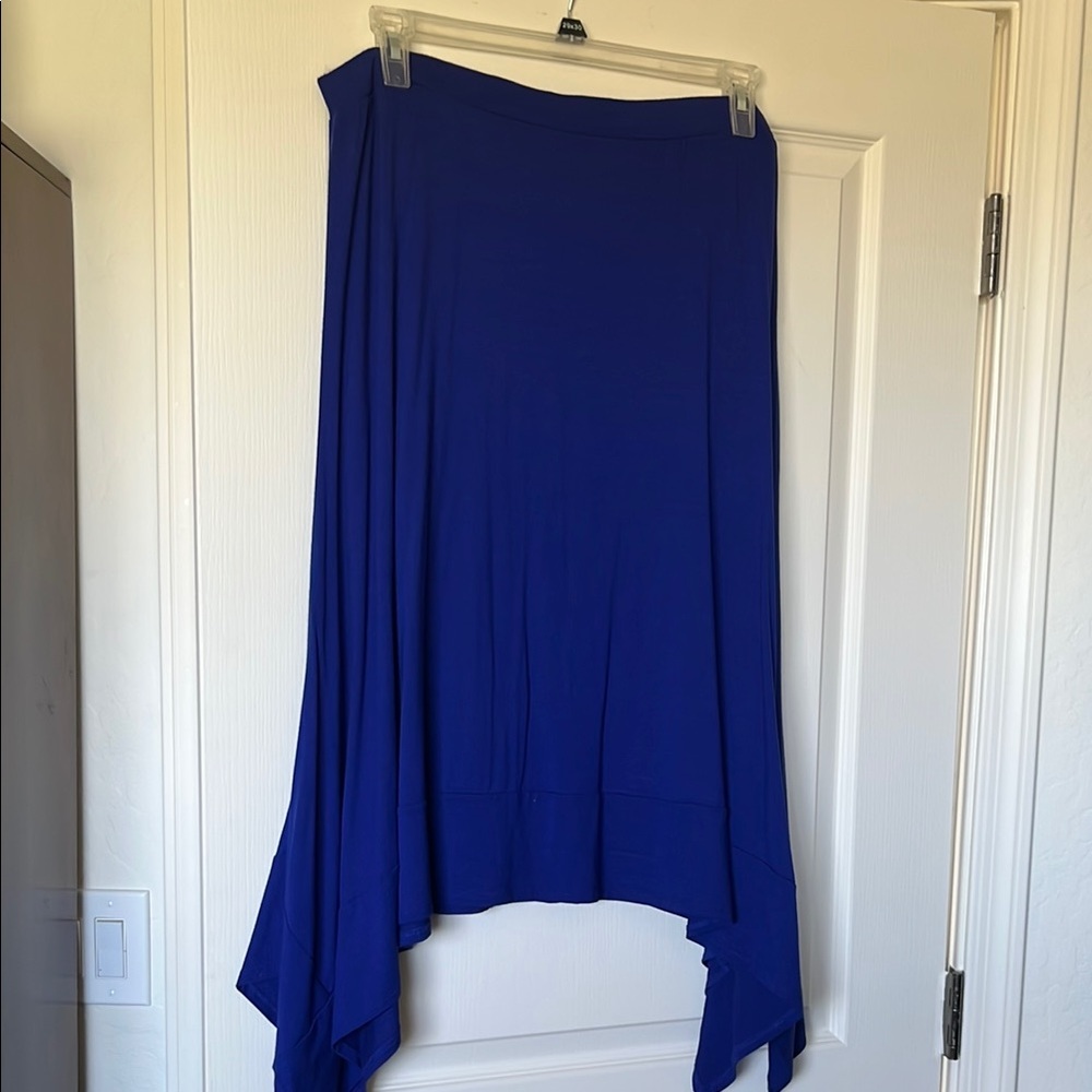 Chico's Asymmetrical Blue Maxi Skirt for Cocktail Events